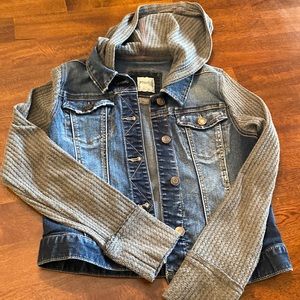 Cropped Jean jacket hoodie